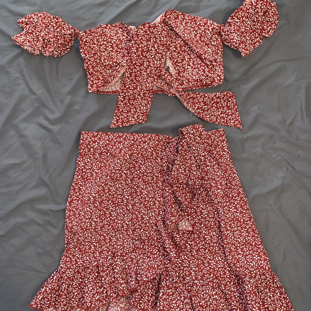 Two piece polka dot set